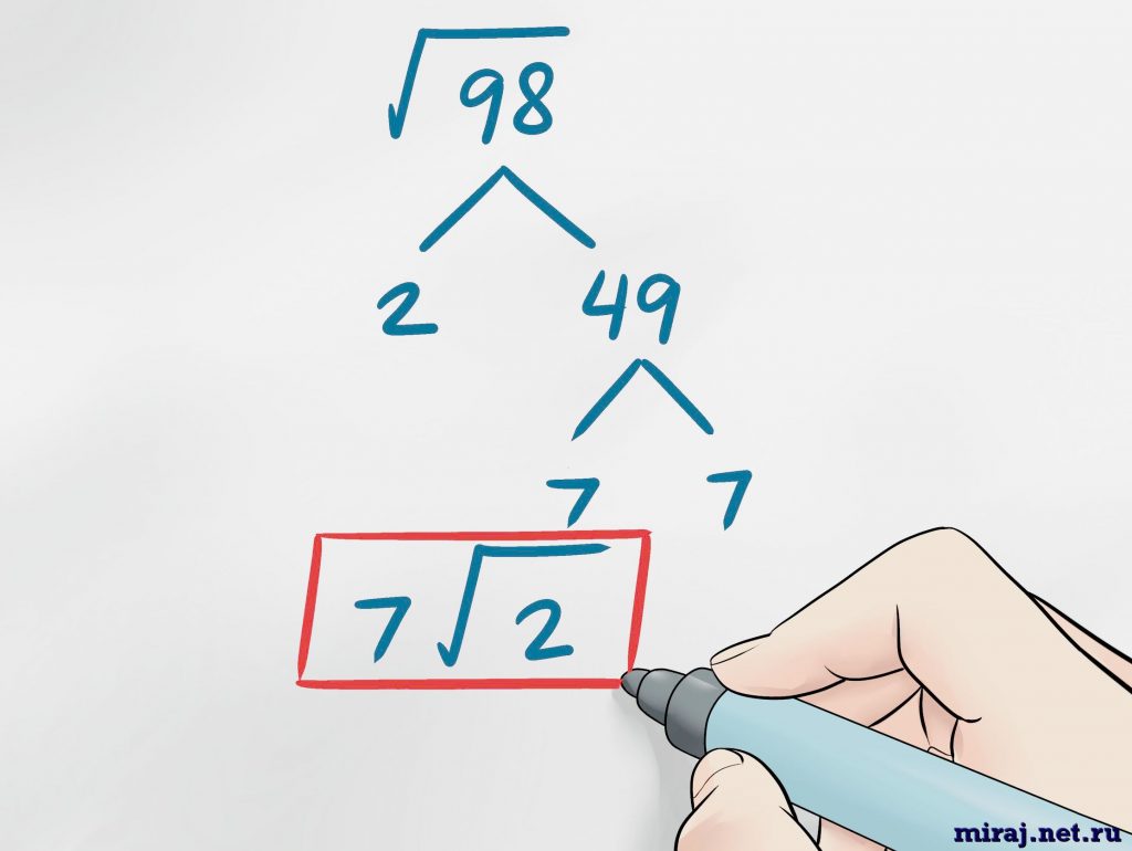 Корень числа 10. Вычислить корень из цифры 7,24.